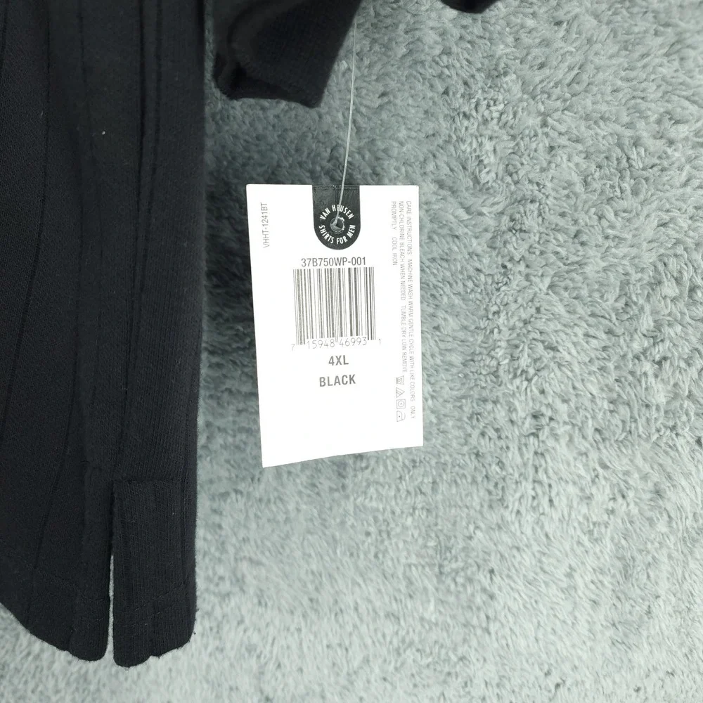Van Heusen Sweater Mens 4XL Black Stripe Ribbed Studio Pullover Big & Tall - Picture 7 of 12